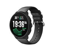 GIOPUEY 22mm Cinturini Compatibile con Suunto Run/Race/Race S/Race2/Vertical/Suunto 5 Peak/9 Peak/Ocean, Vera Pelle Cinturino [Resistente all'Usura] [Traspirante] - Black