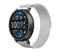 GIOPUEY 22mm Cinturini Magnetica Compatibile con Amazfit Active Max, Cinturino in Acciaio Inossidabile Intrecciato [Magnetico] - Silver