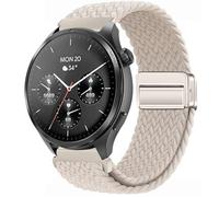 GIOPUEY 22mm Cinturini Magnetica Compatibile con Hama Smartwatch 9000/7010/6910/5000, Cinturino in Morbido Nylon Intrecciato [Unisex] [Traspirante] - Beige