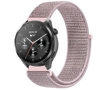 GIOPUEY 22mm Nylon Cinturini Compatibile con Hama Smartwatch 9000/7010/6910/5000, Traspirante Sport Loop Cinturino in Morbido Nylon Intrecciato, Donne Uomo - Pink