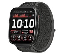 GIOPUEY 24mm Cinturini Compatibile con Garmin Venu X1, Cinturino in Morbido Nylon Intrecciato [Unisex] [Traspirante] - DarkGrey