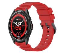 GIOPUEY 24mm Cinturini Compatibile con TicWatch PRO 5 Enduro, Morbido Silicone Cinturino [Resistente all'Usura] [Traspirante] - Red