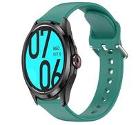 GIOPUEY 24mm Cinturini per TicWatch PRO 5, Movimento Semplice Morbido Silicone Cinturino [Traspirante] - Dark Green