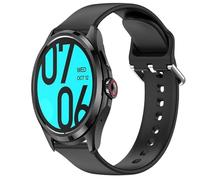 GIOPUEY 24mm Cinturini per TicWatch PRO 5, Movimento Semplice Morbido Silicone Cinturino [Traspirante] - Black