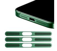 GIOPUEY Adesivo Antipolvere a Rete per iPhone 15 Plus, 3 Pezzi Altoparlante di Protezione Integrato e Porta di Ricarica, Anti Dust - Green