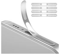 GIOPUEY Adesivo Antipolvere a Rete per iPhone 17 PRO, 4 Pezzi Altoparlante di Protezione Integrato e Porta di Ricarica, Anti Dust - Silver