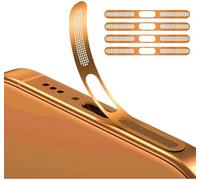 GIOPUEY Adesivo Antipolvere a Rete per iPhone 17 PRO, 4 Pezzi Altoparlante di Protezione Integrato e Porta di Ricarica, Anti Dust - Orange