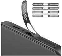 GIOPUEY Adesivo Antipolvere a Rete per iPhone 17 PRO Max, 4 Pezzi Altoparlante di Protezione Integrato e Porta di Ricarica, Anti Dust - Black
