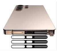 GIOPUEY Adesivo Antipolvere a Rete per Samsung Galaxy S25 Ultra, 3 Pezzi Altoparlante di Protezione Integrato e Porta di Ricarica, Anti Dust - Black