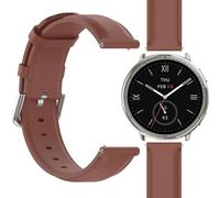 GIOPUEY Cinturini Compatibile con Amazfit Active 2, Vera Pelle Cinturino [Resistente all'Usura] [Traspirante] - Brown