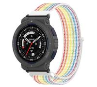 GIOPUEY Cinturini Compatibile con Amazfit Active Edge, Cinturino in Morbido Nylon Intrecciato [Unisex] [Traspirante] - Rainbow Colors