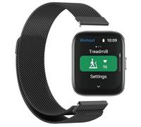 GIOPUEY Cinturini Compatibile con Amazfit Bip 5, Cinturino in Acciaio Inossidabile Intrecciato [Magnetico] - Black