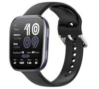 GIOPUEY Cinturini Compatibile con Amazfit Bip 6, 22mm Morbido silicone Cinturino [Resistente All'usura] [Traspirante] - Black