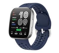 GIOPUEY Cinturini Compatibile con Amazfit Bip 6, Morbido Silicone Cinturino [Resistente all'Usura] [Traspirante] - Navy Blue