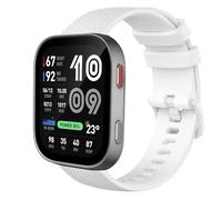 GIOPUEY Cinturini Compatibile con Amazfit Bip Max, Morbido Silicone Cinturino [Resistente all'Usura] [Traspirante] - White