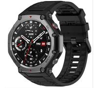 GIOPUEY Cinturini Compatibile con Amazfit T-Rex 3, Morbido Silicone Cinturino [Resistente all'Usura] [Traspirante] - Black