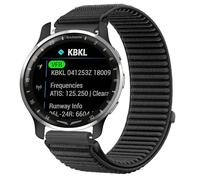 GIOPUEY Cinturini Compatibile con Garmin D2 Air X10, Nylon Traspirante Sport Loop Cinturino in Morbido Nylon Intrecciato Strap Band - Black