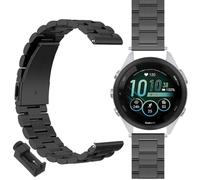 GIOPUEY Cinturini Compatibile con Garmin Forerunner 265S, Acciaio inossidabile Cinturino [Resistente All'usura] - black
