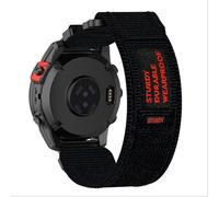 GIOPUEY Cinturini Compatibile con Garmin Instinct 3 50mm, Cinturino in Morbido Nylon Intrecciato [Unisex] [Traspirante] - Black