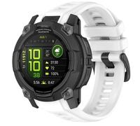 GIOPUEY Cinturini Compatibile con Garmin Instinct 3 50mm, Morbido Silicone Cinturino [Resistente all'Usura] [Traspirante] - White