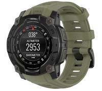 GIOPUEY Cinturini Compatibile con Garmin Instinct 3 50mm, Morbido Silicone Cinturino [Resistente all'Usura] [Traspirante] - ArmyGreen