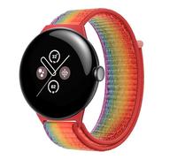 GIOPUEY Cinturini Compatibile con Google Pixel Watch 3 45mm, Cinturino in Morbido Nylon Intrecciato [Unisex] [Traspirante] - Rainbow Colors