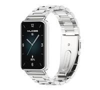 GIOPUEY Cinturini Compatibile con Honor Band 9, Acciaio Inossidabile Cinturino [Resistente all'Usura] - Silver