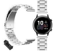 GIOPUEY Cinturini Compatibile con Honor MagicWatch 2 42mm, Acciaio inossidabile Cinturino [Resistente All'usura] - silver