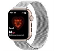 GIOPUEY Cinturini Compatibile con Honor Watch 5, Cinturino in Acciaio Inossidabile Intrecciato [Magnetico] - Silver