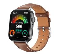 GIOPUEY Cinturini Compatibile con Huawei Watch Fit 3/4/4 Pro, vera pelle Cinturino [Resistente All'usura] [Traspirante] - Brown