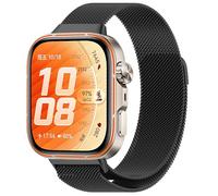 GIOPUEY Cinturini Compatibile con Huawei Watch Fit 5/5 Pro, Cinturino in acciaio inossidabile intrecciato [magnetico] - black