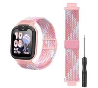 GIOPUEY Cinturini Compatibile con imoo Watch Phone Z7/Z6, Cinturino in Morbido Nylon Intrecciato [Unisex] [Traspirante] - Pink-A