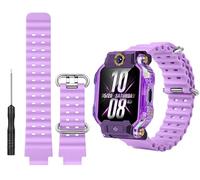 GIOPUEY Cinturini Compatibile con imoo Watch Phone Z7/Z6/Z1, Morbido silicone Cinturino [Resistente All'usura] [Traspirante] - purple