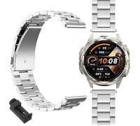 GIOPUEY Cinturini Compatibile con KOSPET TANK T3 ULTRA 2, 22mm Acciaio inossidabile Cinturino [Resistente All'usura] - silver
