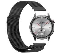 GIOPUEY Cinturini Compatibile con Realme Watch S2, Cinturino in Acciaio Inossidabile Intrecciato [Magnetico] - Black