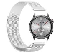 GIOPUEY Cinturini Compatibile con Realme Watch S2, Cinturino in Acciaio Inossidabile Intrecciato [Magnetico] - Silver