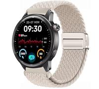 GIOPUEY Cinturini Compatibile con Realme Watch S2, Cinturino in Morbido Nylon Intrecciato [Unisex] [Traspirante] - Beige
