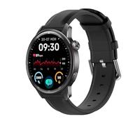 GIOPUEY Cinturini Compatibile con Realme Watch S2, Vera Pelle Cinturino [Resistente all'Usura] [Traspirante] - Black