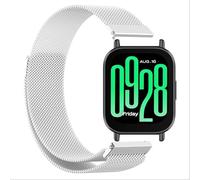 GIOPUEY Cinturini Compatibile con Xiaomi Redmi Watch 5 Active/5 Lite, Cinturino in Acciaio Inossidabile Intrecciato [Magnetico] - Silver