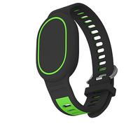 GIOPUEY Cinturini Compatibile con Xiaomi Tag, Morbido Silicone Cinturino [Resistente all'Usura] [Traspirante] - Black/Green