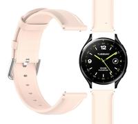 GIOPUEY Cinturini Compatibile con Xiaomi Watch 2, Vera Pelle Cinturino [Resistente all'Usura] [Traspirante] - Pink