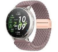 GIOPUEY Cinturini Magnetica Compatibile con Amazfit Active 3 Premium, Cinturino in Morbido Nylon Intrecciato [Unisex] [Traspirante] - Purple