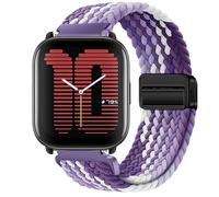 GIOPUEY Cinturini Magnetica Compatibile con Amazfit Active, Cinturino in morbido nylon intrecciato [unisex] [Traspirante] - Purple/White
