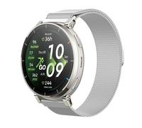 GIOPUEY Cinturini Magnetica Compatibile con Amazfit Active Max/Balance 2/Bip 6, Cinturino in acciaio inossidabile intrecciato [magnetico] - Silver