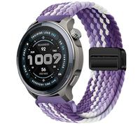 GIOPUEY Cinturini Magnetica Compatibile con Amazfit Balance 2 XT, Cinturino in Morbido Nylon Intrecciato [Unisex] [Traspirante] - Purple/White