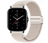 GIOPUEY Cinturini Magnetica Compatibile con Amazfit GTS 2e, Cinturino in morbido nylon intrecciato [unisex] [Traspirante] - Beige