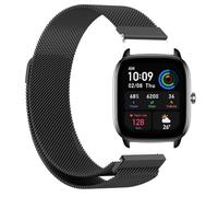 GIOPUEY Cinturini Magnetica Compatibile con Amazfit GTS 4 Mini, Cinturino in acciaio inossidabile intrecciato [magnetico] - black