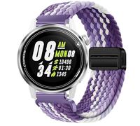 GIOPUEY Cinturini Magnetica Compatibile con COROS Apex 42mm, Cinturino in morbido nylon intrecciato [unisex] [Traspirante] - Purple/White