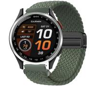 GIOPUEY Cinturini Magnetica Compatibile con Garmin Approach S44, Cinturino in morbido nylon intrecciato [unisex] [Traspirante] - Green