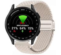GIOPUEY Cinturini Magnetica Compatibile con Garmin Approach S50, Cinturino in morbido nylon intrecciato [unisex] [Traspirante] - Beige